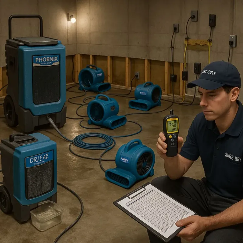 Structural Drying and Dehumidification process in El Cerrito, CA